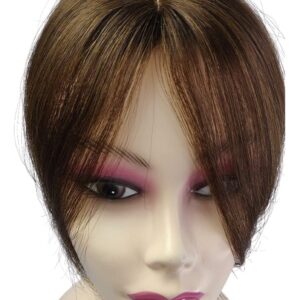 Aplique Cabelo Humano Topper Frontal Cast Escuro Franja Wig