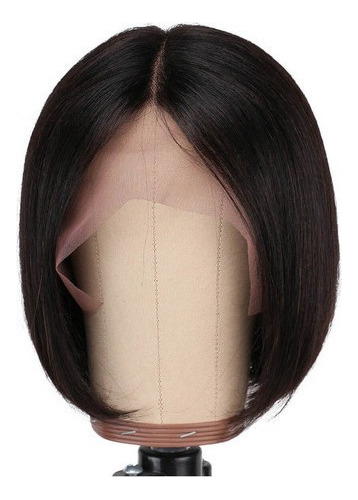 Peruca Cabelo Humano Curto Bob Suave 25-28cm #1b - Imagem 3