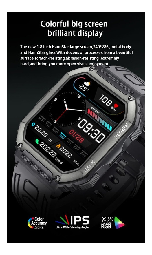 Smartwatch Masculino Para Esportes Militares Táticos - Imagem 7