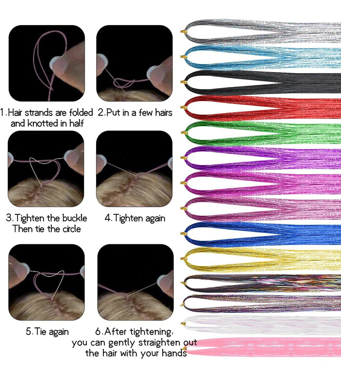 Cabo De Extensão De Cabelo De 14 Cores 94cm, Kit De Peruca - - Imagem 5