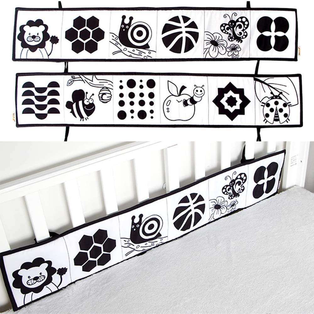 Livro Montessori Toy Black White Soft Cloth Para Bebê Recém- - Imagem 10