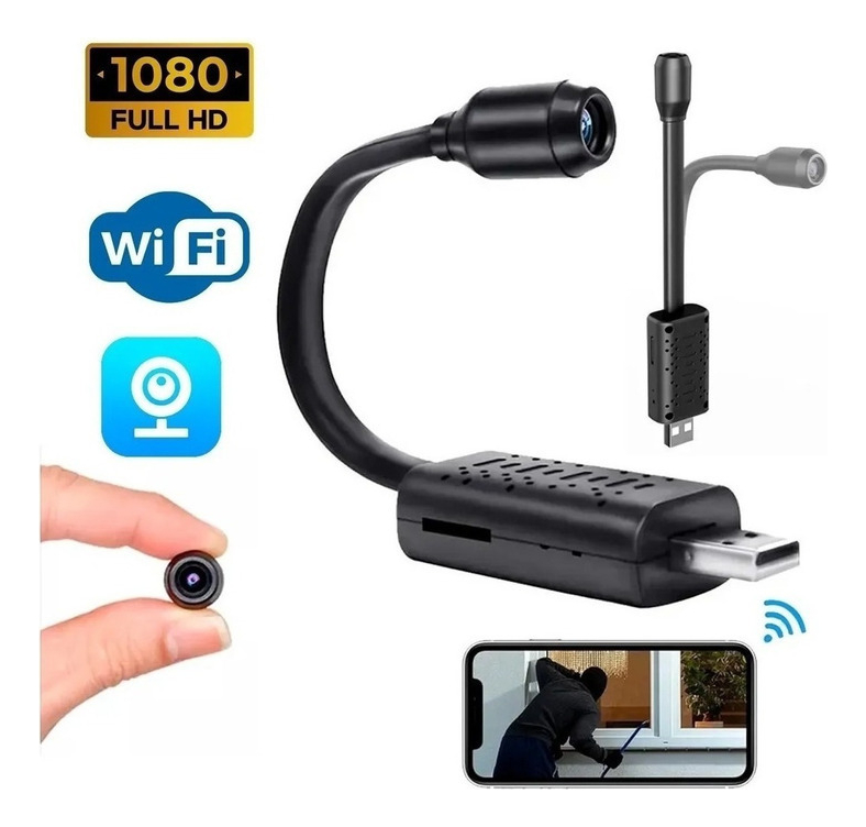 Mini Câmera Hidden Usb Wifi Spy Gravando Áudio Discreto