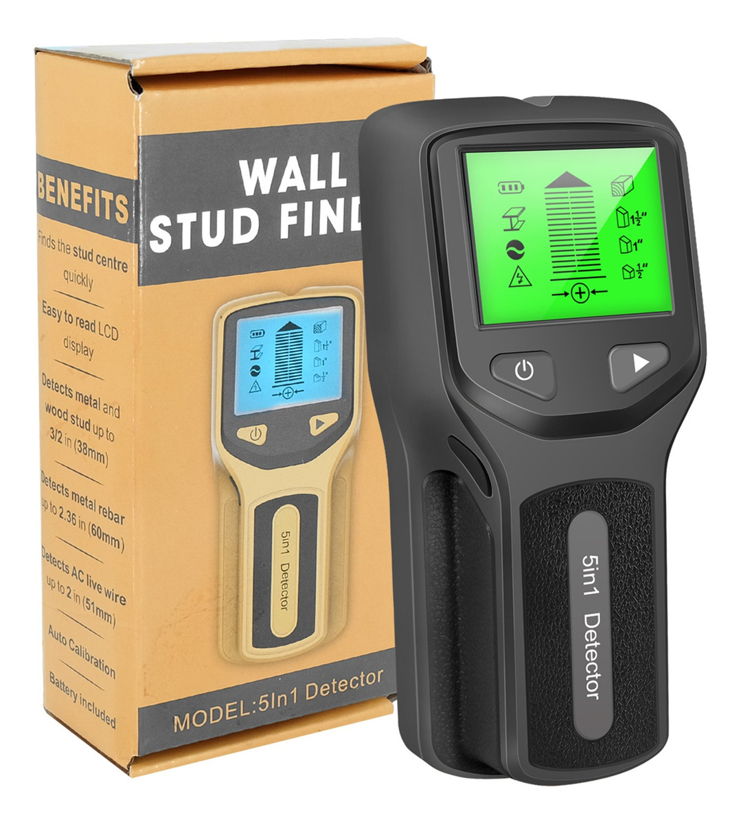 Scanner De Parede Stud Finder - 5 Em 1 Detector Eletrônico D - Imagem 7