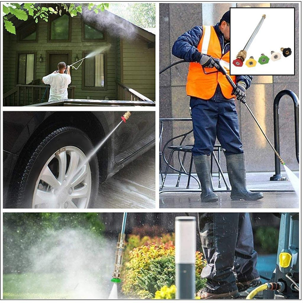 Pacote De 5 Bicos De Lavadora De Pressão Com Extensão - Imagem 2