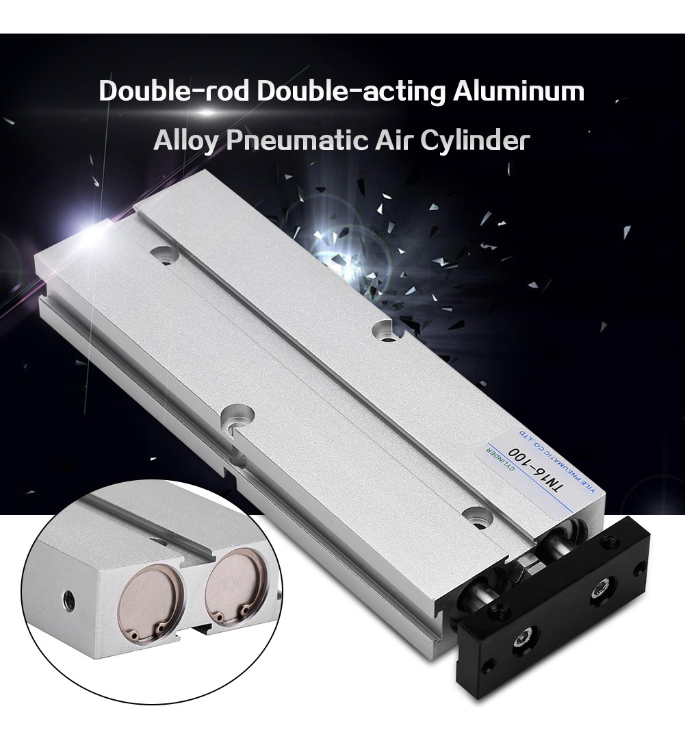 Cilindro De Ar 1pc 16mm Furo Duplo Haste Dupla Ação Alumínio - Imagem 5