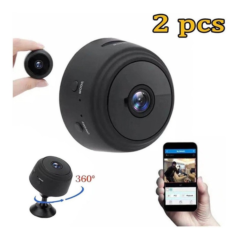 Micro Camera Espia Tempo Real Camera Wifi Externa Espiã 2pc