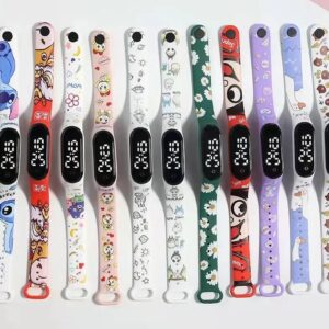 Relógio Infantil Pulseira Led De Desenho Animado 20pcs
