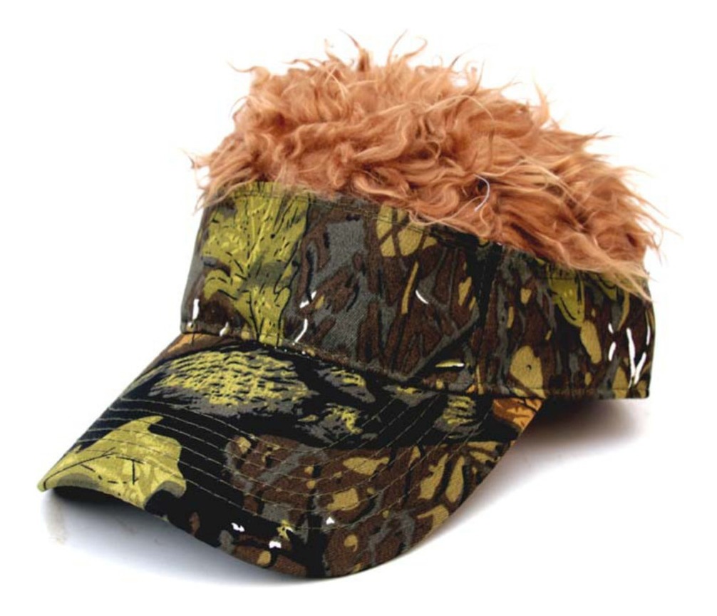 Boné De Peruca Com Peruca De Cabelo De Camufla Falsa Base Só - Imagem 5