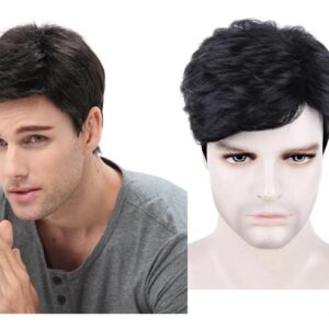 Peruca Masculina Preta De Camada Curta Freeshipping