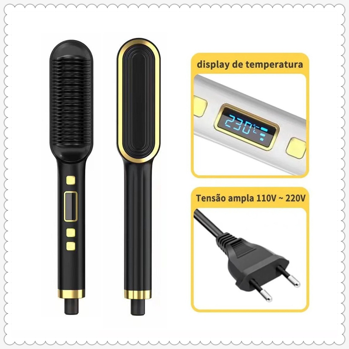 Alisa Brush 110v/220v Pincel Pode Ajustar A Temperatura