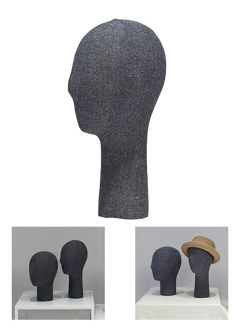 Cabeça De Peruca Com Suporte Para Fazer Feminino Azul - Imagem 4