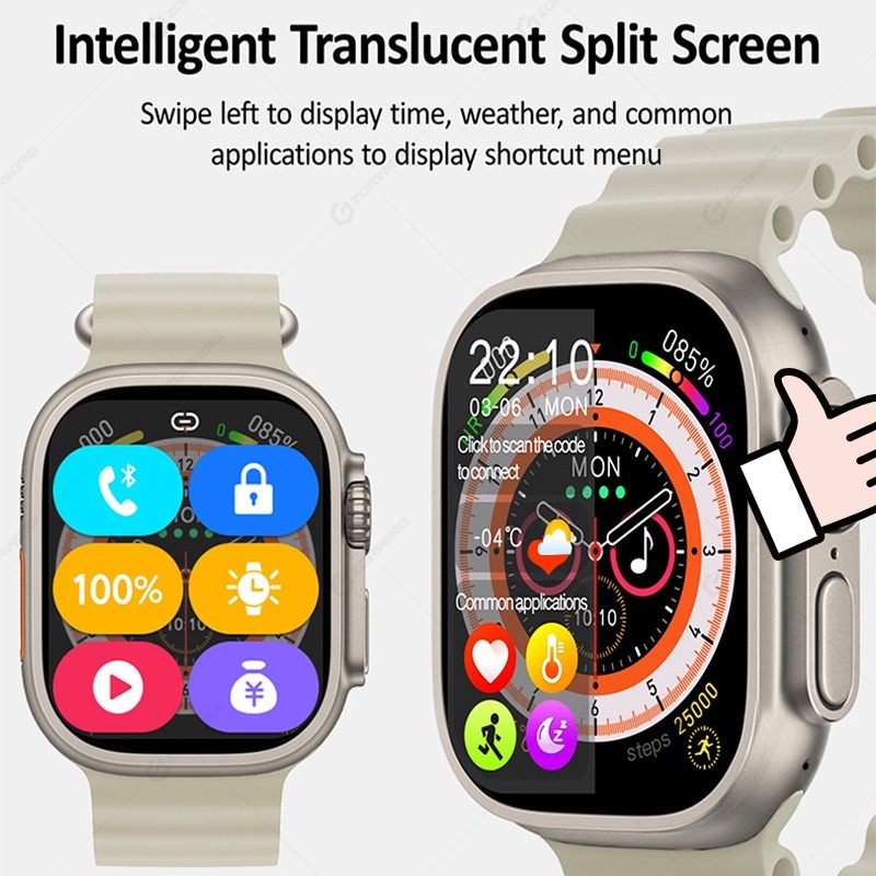 Relógio Hk8 Pro Max Ultra Inteligente Com Tela Amoled Nfc Sé - Imagem 3