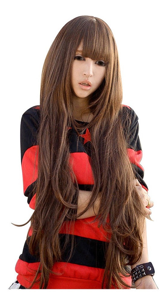 Orfi Mulheres 80cm Moda Peruca De Cabelo Encaracolado Longo