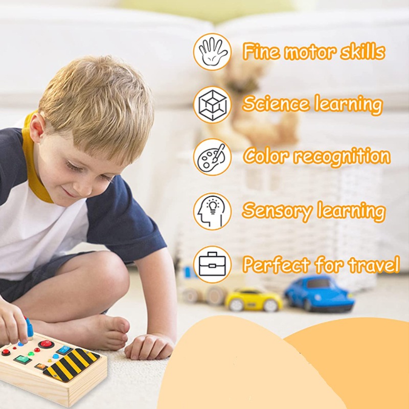 Placa Ocupada Levou Luz E Chave De Fenda Sensory Montessori - Imagem 3