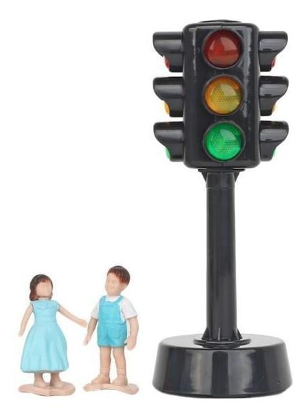 2 X Mini Sinal De Trânsito Semáforo Elétrico Com Som E