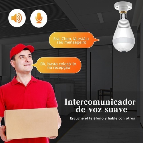 Camera Ip Lampada Segurança 360 Visão Noturna Espia Wifi Hd - Imagem 7