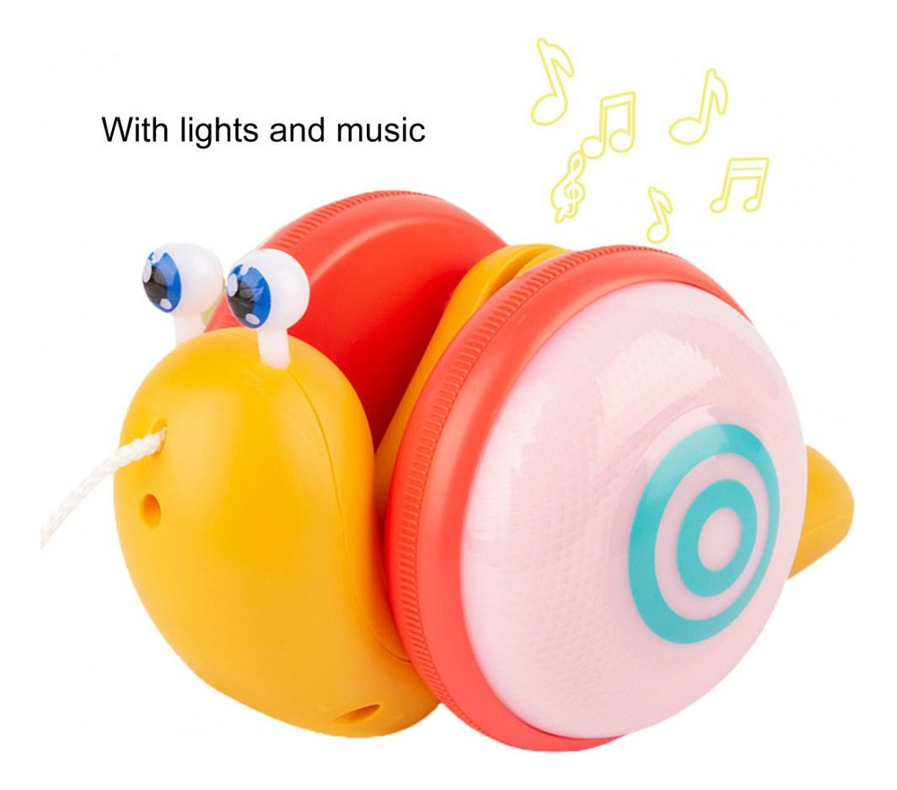 Brinquedo De Caracol De Corda Infantil Com Luz E Música