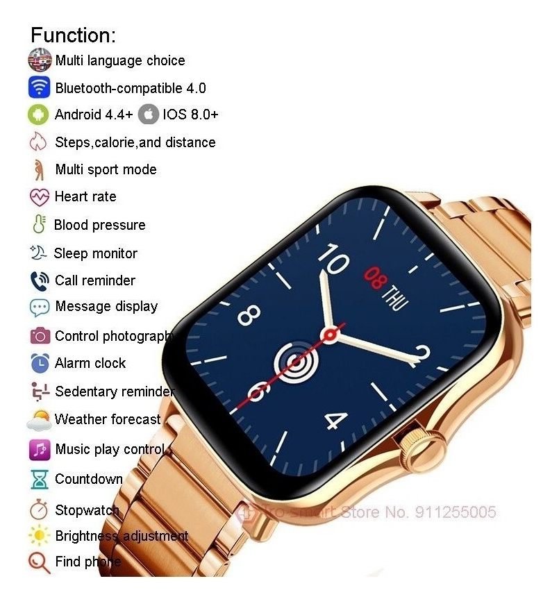 Relógio Smart Woman Para Android Ios Watch Intellige - Imagem 3