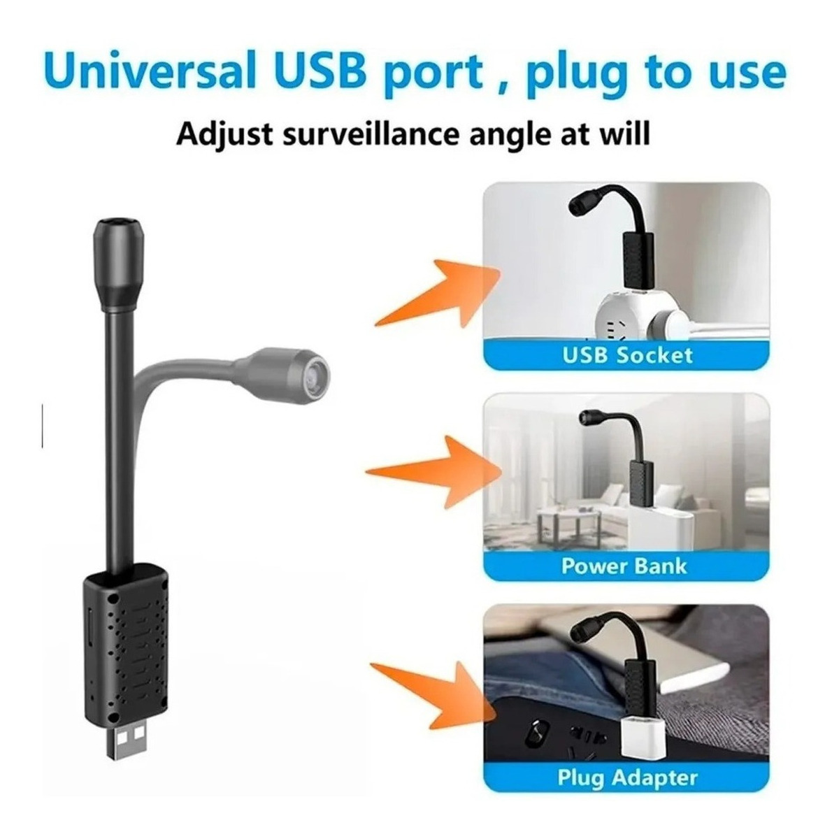Mini Câmera Hidden Usb Wifi Spy Gravando Áudio Discreto Vid - Imagem 3