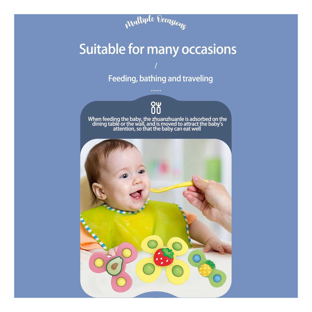 Ventosa Infantil Girando Silicone Baby Infant Jantar - Imagem 7