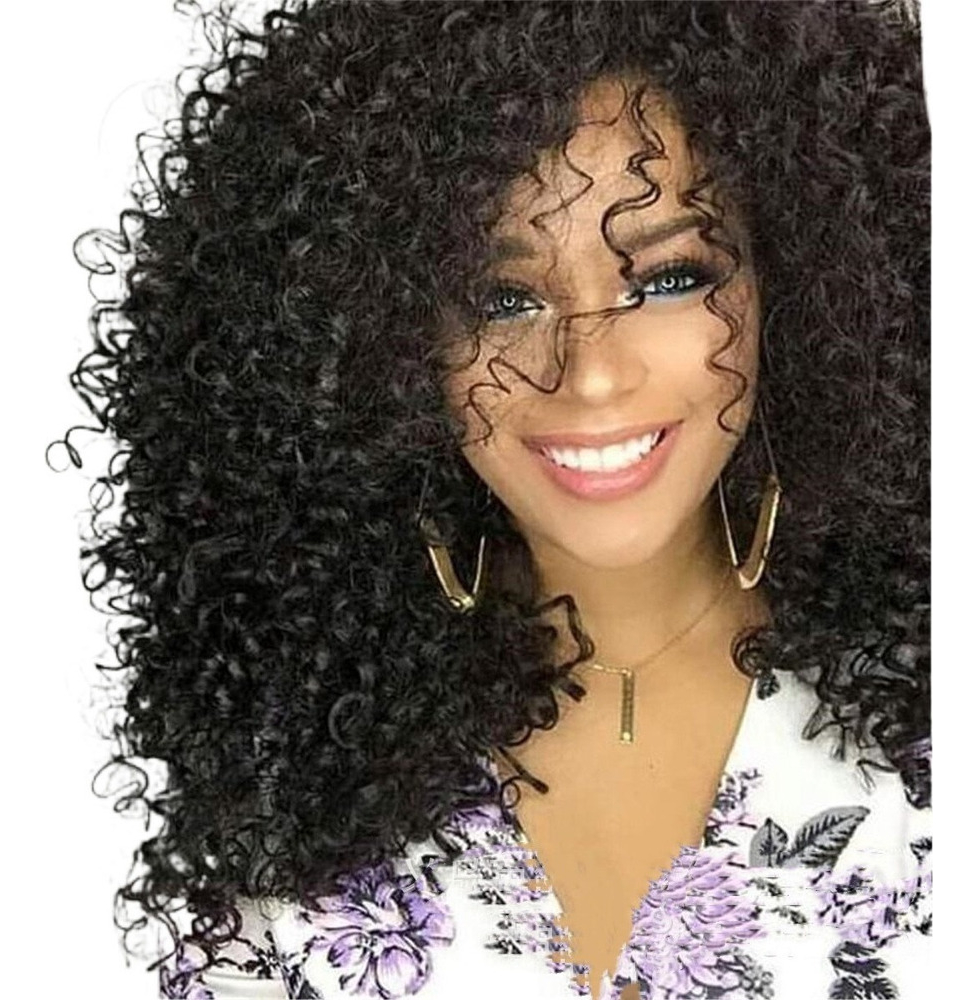 Peruca De Renda Afro Encaracolada Feminina Natural Com Cacho - Imagem 2