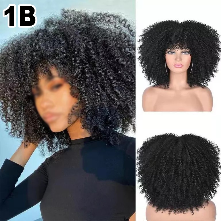 Afro Cabelo Sintético Mulheres Perucas Curtas Encaracoladas - Imagem 24