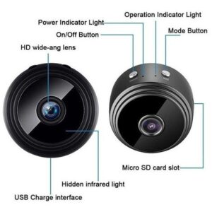 2pcs Mini Câmera Espiã Carro Wifi Sem Fio Hd Espionagem