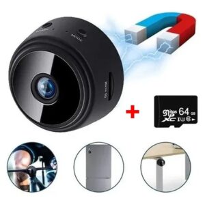 Mini Câmera De Vigilância Wifi Corpo Magnético + Cartão