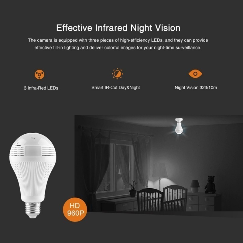 Icsee 1080p Hd Lâmpada Com Câmera 360° Espia Wifi Alarme - Imagem 10