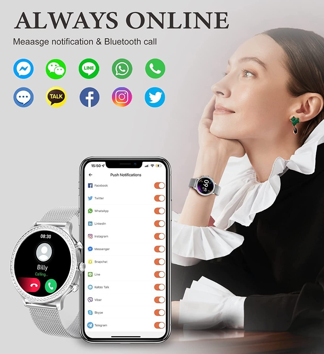 Relógios Inteligentes Para Mulheres Fitness Tracker - Imagem 14
