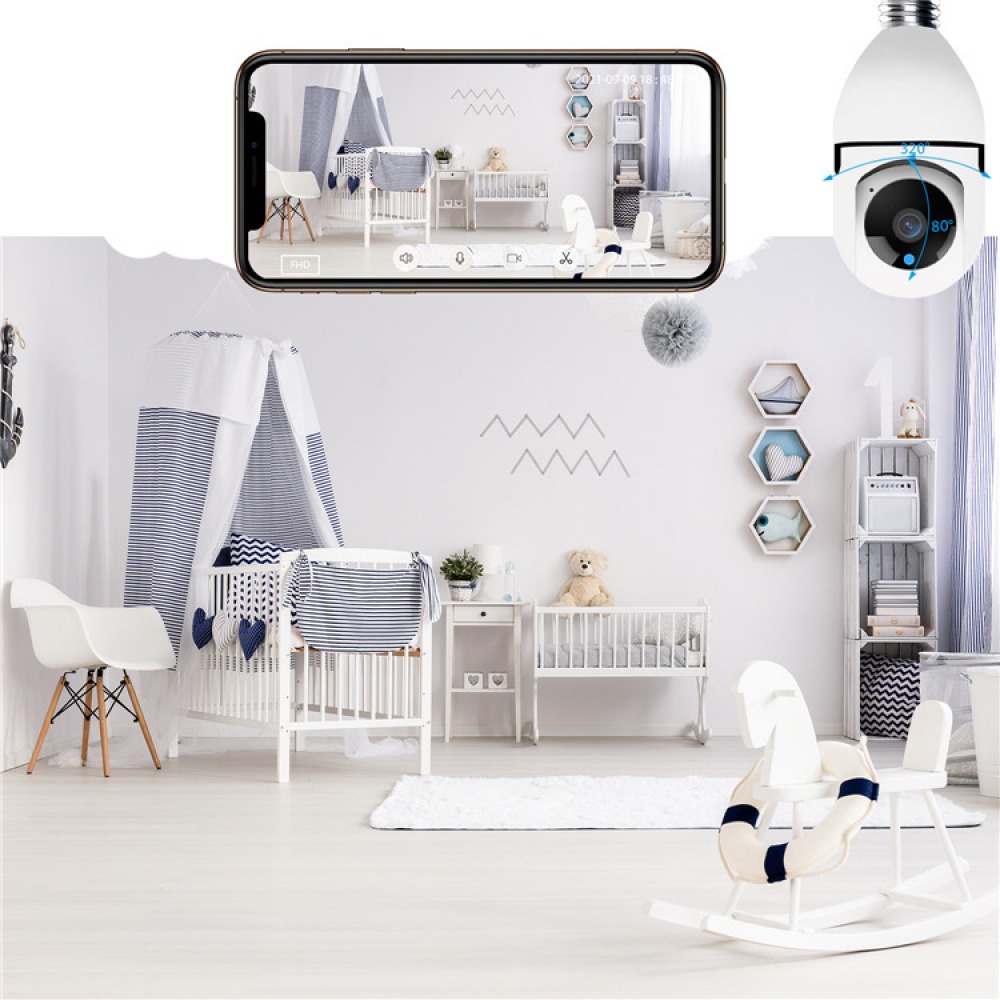 Camera Ip Segurança Lampada Panoramica Wifi Espia C/rastreio - Imagem 7