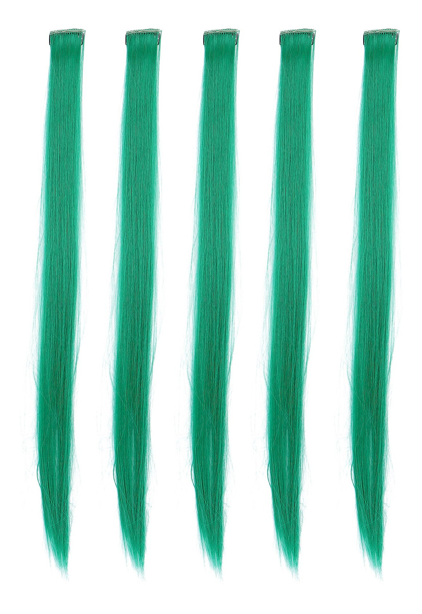 5pcs Grampo De Peruca Reta Cor Brilhante Cabelo De 21,65 Pol - Imagem 4