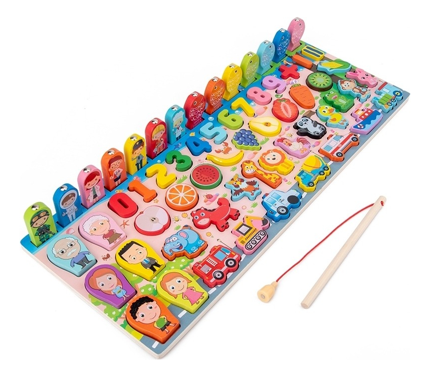 Puzzle De Madeira Para Crianças Montessori Classificação Mat - Imagem 6