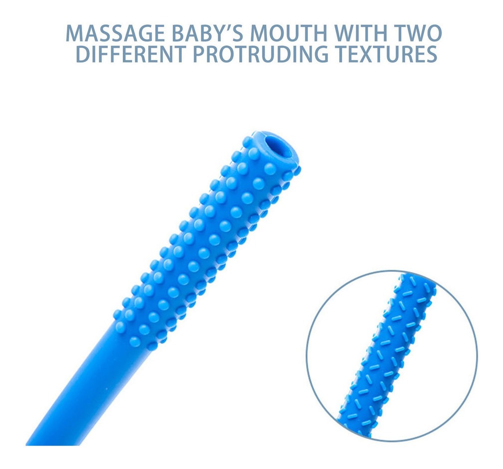 Z Bebê Silicone Oco Dentição Tubo Bebê Mastigar Brinquedo An - Imagem 7