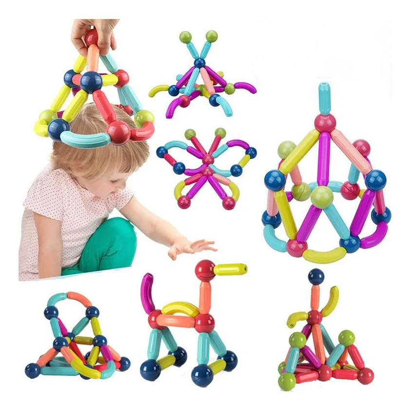 20pcs Magnetic Stick Building Blocks Jogo Ímãs Conjunto - Imagem 4