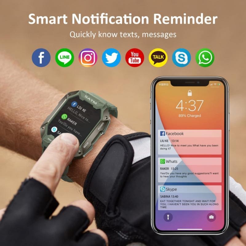 Rastreador De Fitness Masculino À Prova D'água Smart Watch - Imagem 4