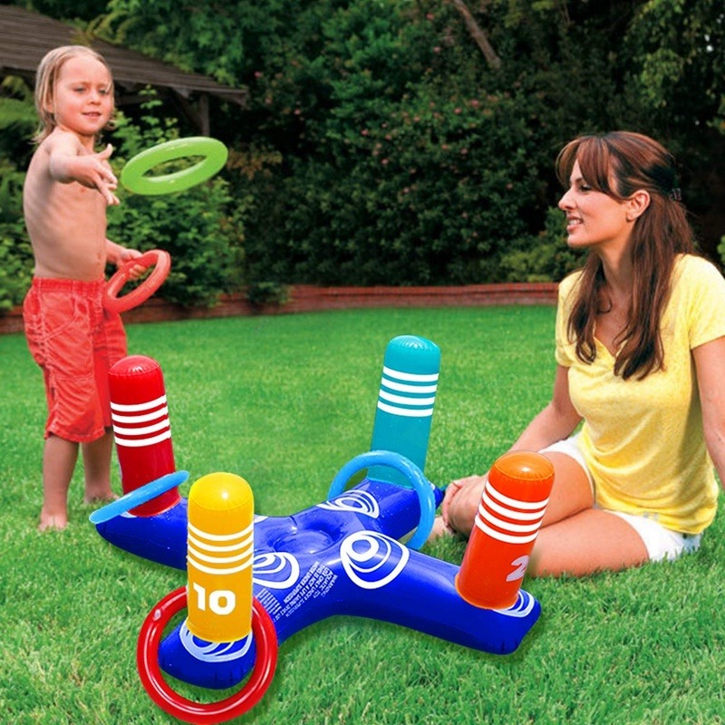 Anel De Piscina Inflável Toss Game Toys Floating With 4 Ring - Imagem 2