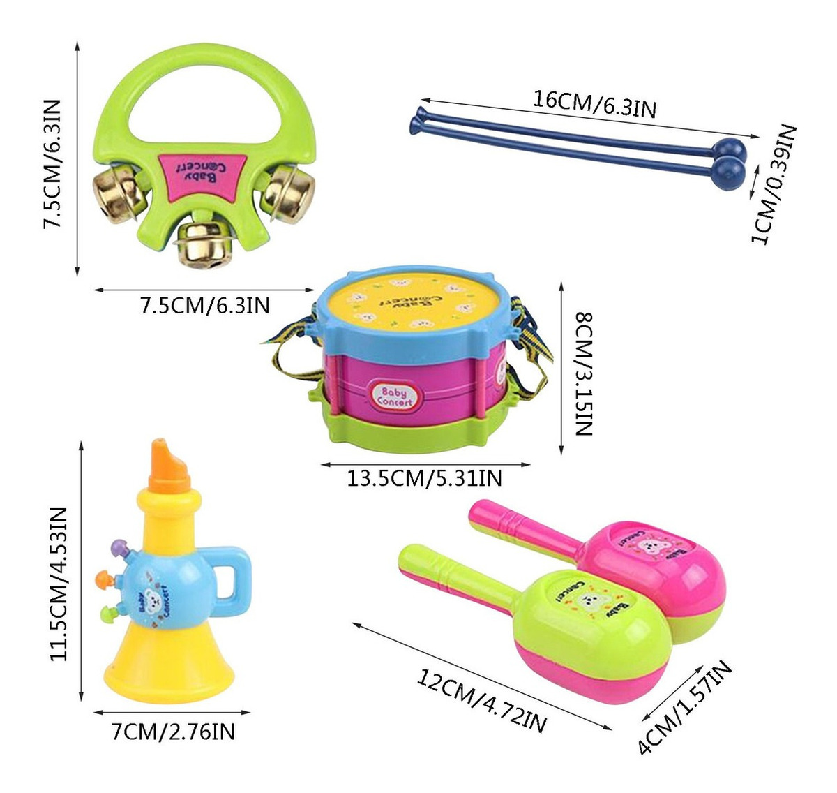 Conjunto De Bateria H Toddler Instrumento Musical Toy Boy Gi - Imagem 3