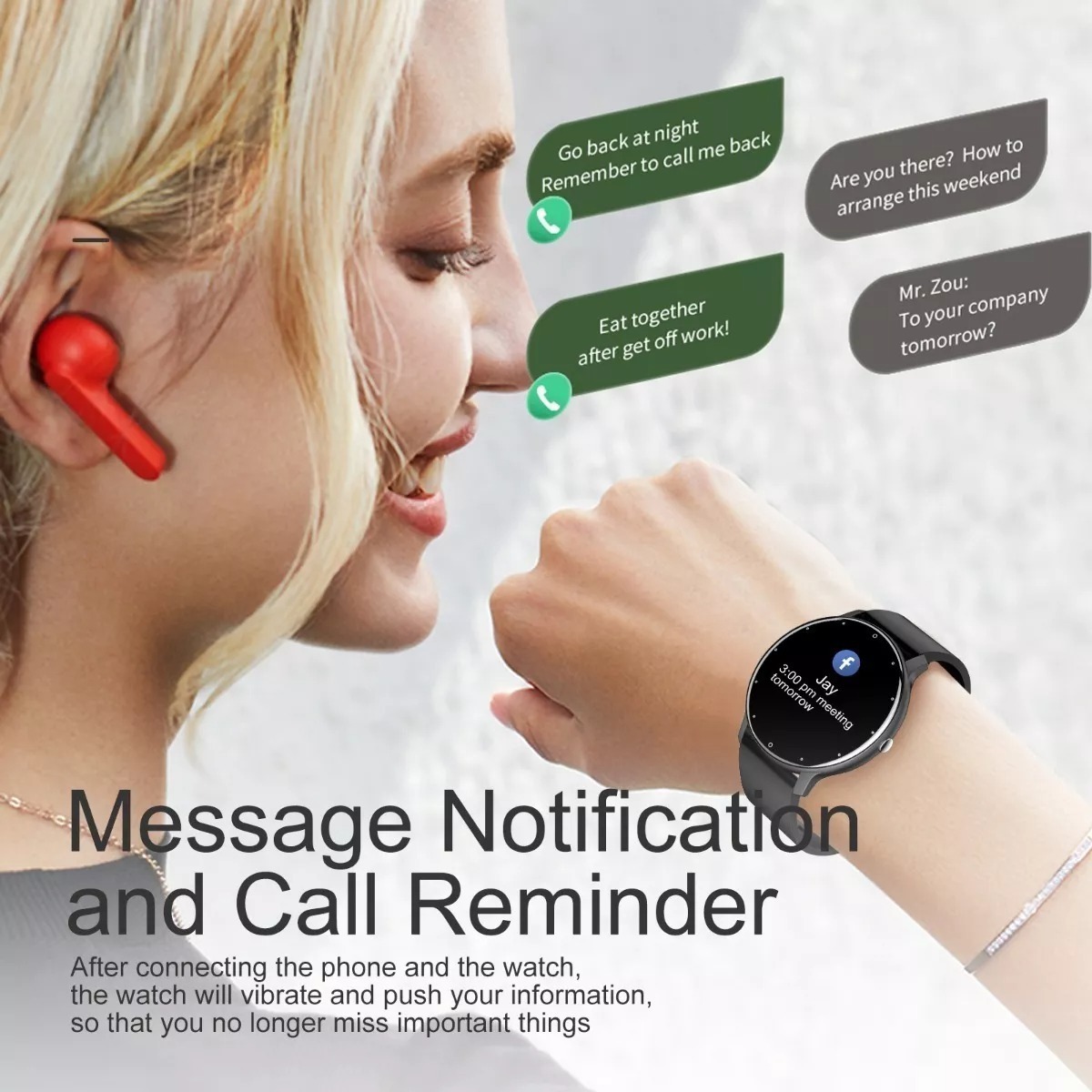 Sport Smart Watch Men Ip68 Relógio Bluetooth Preto À Prova D - Imagem 4
