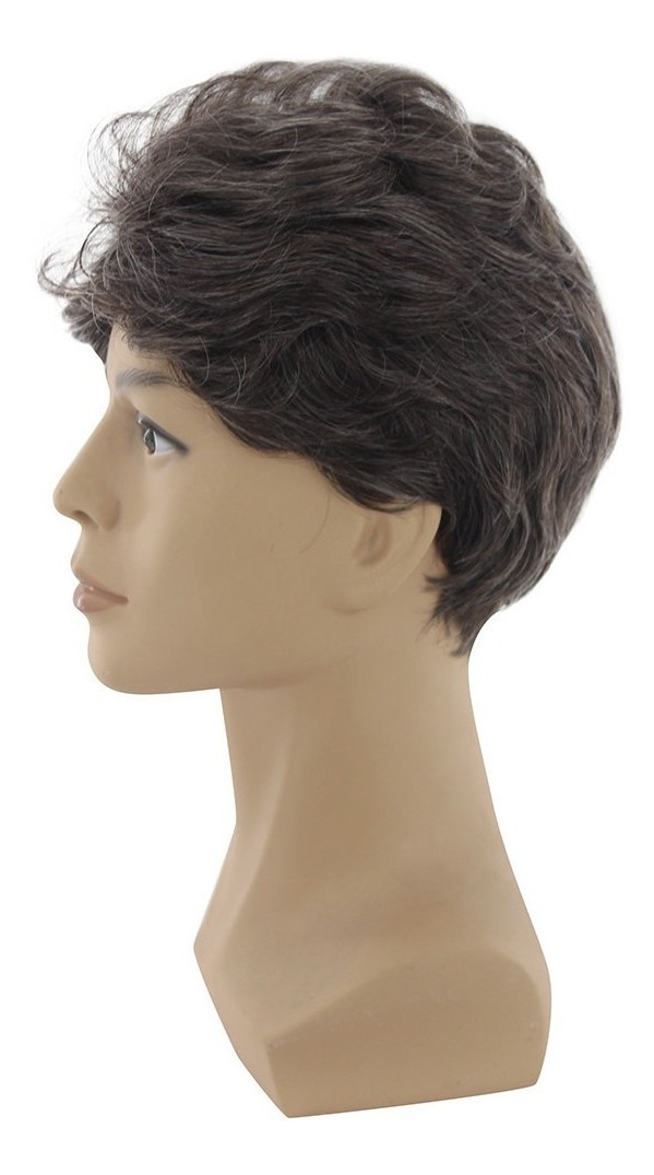 Moda Perucas Curtas Para Homens Peruca Homem Masculino Marro - Imagem 5