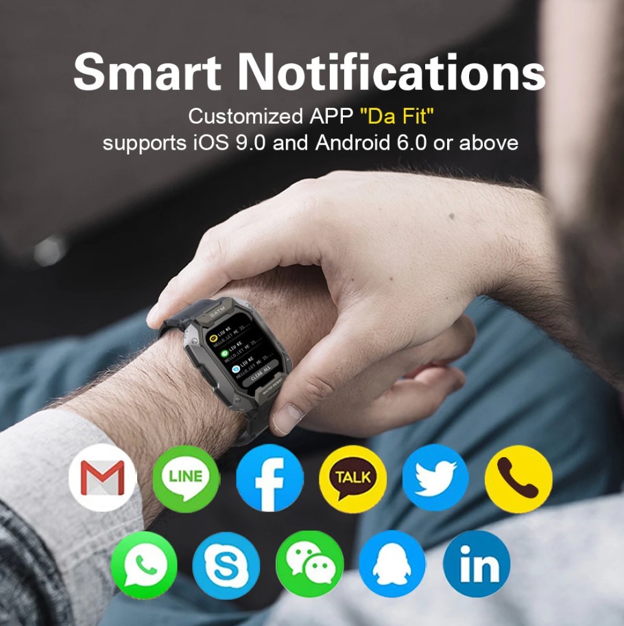 Smartwatch C20, Frequência Cardíaca Original, 3atm, - Imagem 5