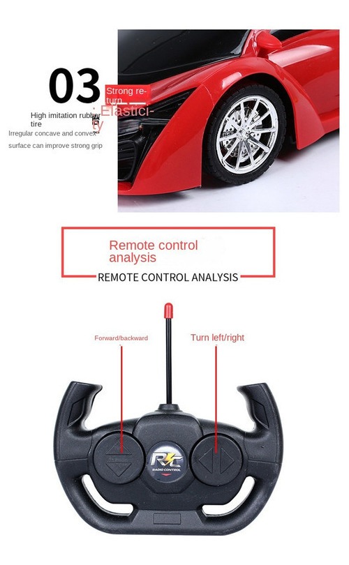 Brinquedo De Carro Com Controle Remoto Sem Fio De Quatro Via - Imagem 6