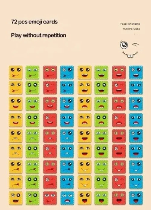 Conjunto De Blocos De Construção De Emoji De Madeira Toy D - Imagem 4