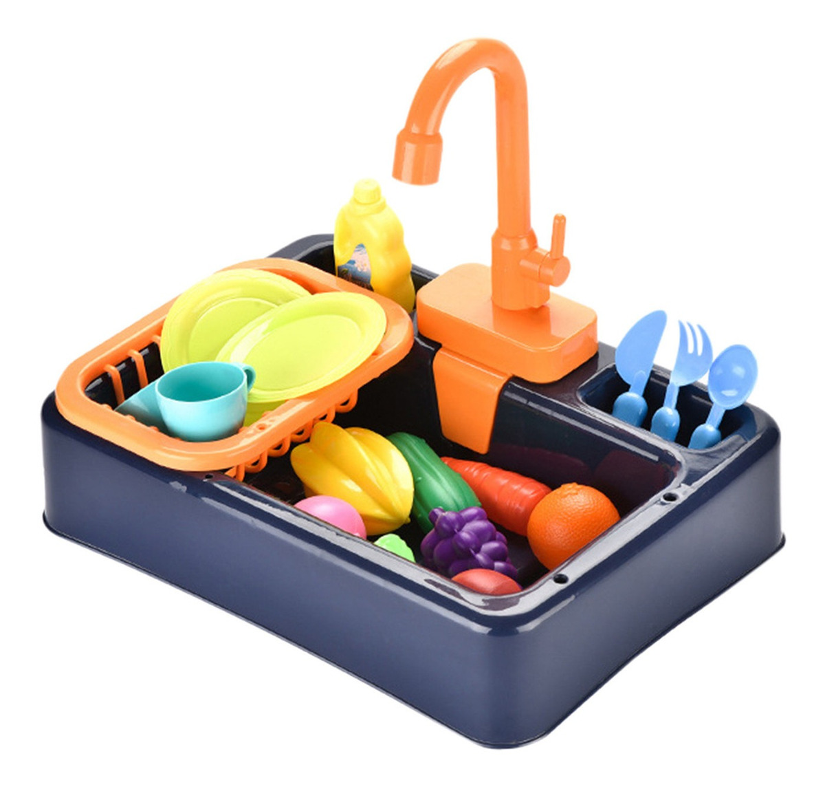 I 19 Peças De Brinquedos De Pia De Cozinha Com Água Corrente - Imagem 2