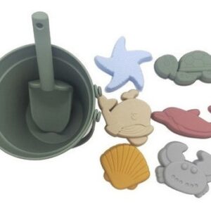Brinquedos Infantis De Balde De Praia De Silicone - Verde [u