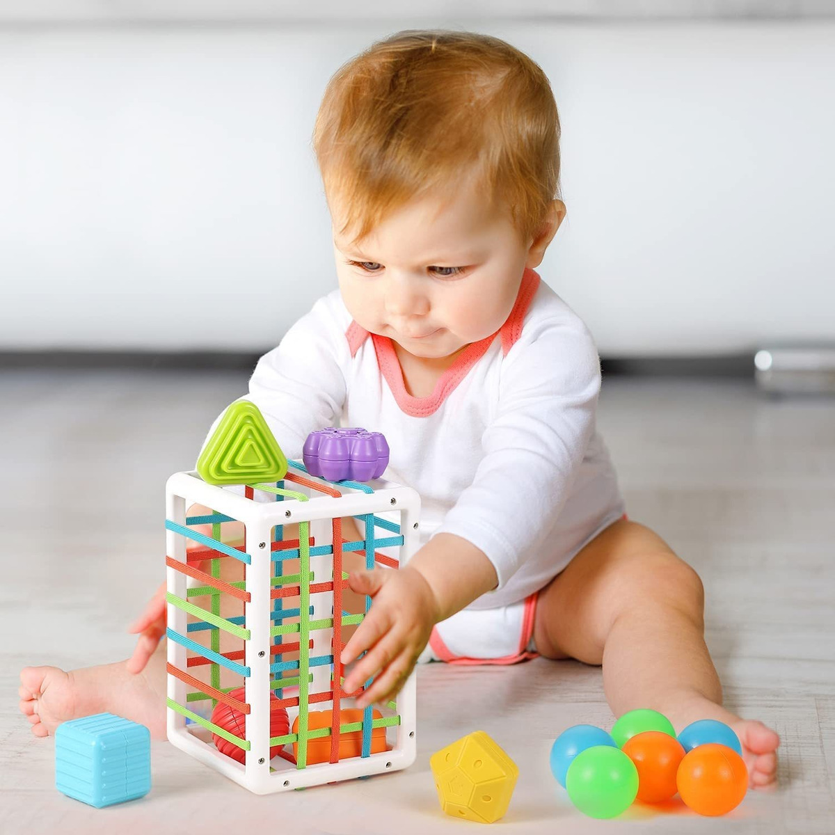 Cubo Sensorial De Habilidades Motoras Montessori Toy Brinque - Imagem 5