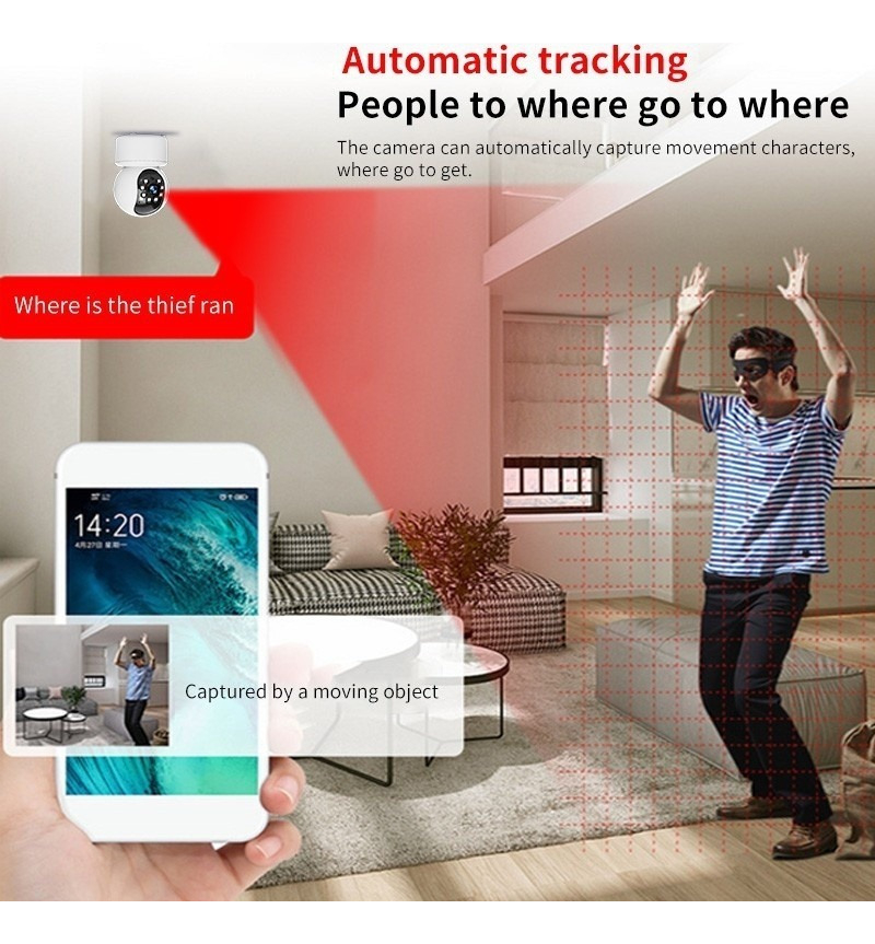 Câmera Ip 5g Wifi Wireless Visão Noturna Hd 1080p - Imagem 6