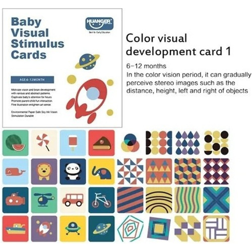 Brinquedo De Cartão De Estimulação Visual Montessori Para Ed - Imagem 7