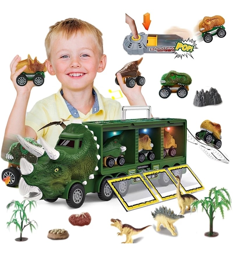 Caminhão De Brinquedo Do Dinossauro Dos Miúdos Com Luzes E S