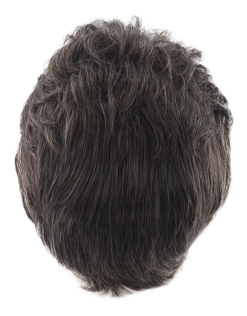 Peruca Curta Sintética Marrom Masculina Natural Da Moda - Imagem 7